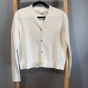 Cyrus Women's Front Button White Sweater